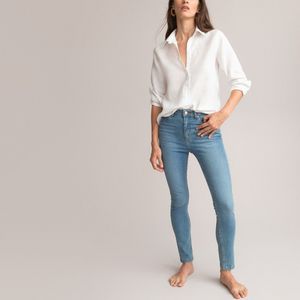 Slim jeans, in bio katoen LA REDOUTE COLLECTIONS. Denim materiaal. Maten 38 FR - 36 EU. Blauw kleur