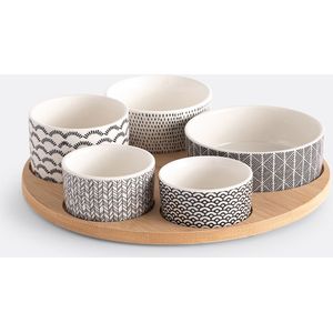 LA REDOUTE INTERIEURS - Etno - Aperitief Set - Zwart/Wit - Porselein