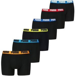 Set van 6 effen boxershorts Everyday PUMA. Katoen materiaal. Maten XL. Zwart kleur