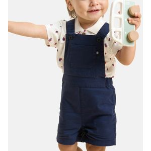 Korte tuinbroek in serge PETIT BATEAU. Katoen materiaal. Maten 18 mnd - 81 cm. Blauw kleur