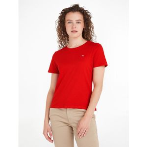 T-shirt met korte mouwen, logo vooraan TOMMY JEANS. Katoen materiaal. Maten XL. Rood kleur