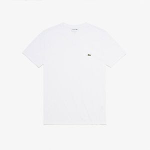 T-shirt met V-hals in jerseykatoen LACOSTE. Katoen materiaal. Maten XL. Wit kleur