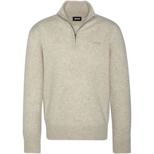 Trui met opstaande kraag met rits SCHOTT. Wol materiaal. Maten XL. Beige kleur
