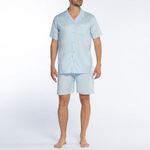 Korte pyjama met hemdskraag DODO. Katoen materiaal. Maten XL. Blauw kleur