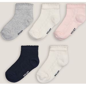 Set van 5 paar sokken, pointelle detail LA REDOUTE COLLECTIONS. Katoen materiaal. Maten 19/22. Blauw kleur