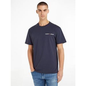 Recht T-shirt met ronde hals en logo op de borst TOMMY JEANS. Katoen materiaal. Maten XL. Blauw kleur