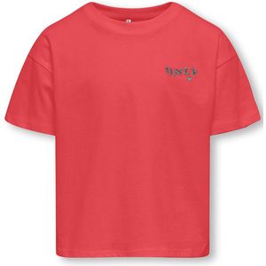 Cropped T-shirt met korte mouwen KIDS ONLY. Katoen materiaal. Maten 9/10 jaar - 132/138 cm. Oranje kleur