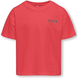 Cropped T-shirt met korte mouwen KIDS ONLY. Katoen materiaal. Maten 13/14 jaar - 153/156 cm. Oranje kleur
