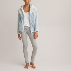 Korte homewear vest in fleecetricot LA REDOUTE COLLECTIONS. Fleece tricot materiaal. Maten 34/36 FR - 32/34 EU. Blauw kleur