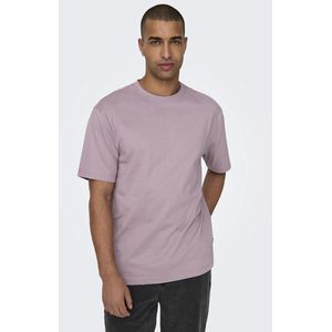 Los T-shirt met ronde hals ONLY & SONS. Katoen materiaal. Maten XXL. Violet kleur