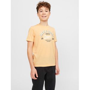 T-shirt met korte mouwen JACK & JONES JUNIOR. Katoen materiaal. Maten 8 jaar - 126 cm. Oranje kleur