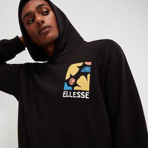 Hoodie met grafisch logo achteraan ELLESSE. Katoen materiaal. Maten L. Zwart kleur