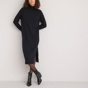 Coltrui-jurk, lange mouwen LA REDOUTE COLLECTIONS. Viscose materiaal. Maten M. Zwart kleur