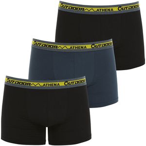 Set van 3 boxershorts Outdoor ATHENA. Polyester materiaal. Maten S. Zwart kleur
