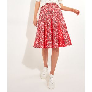 Rok met bloemenprint Jemima JOE BROWNS. Viscose materiaal. Maten 42 FR - 40 EU. Rood kleur