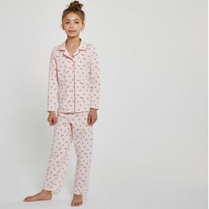 Pyjama met bloemenprint, grootvader stijl LA REDOUTE COLLECTIONS. Katoen materiaal. Maten 14 jaar - 156 cm. Roze kleur