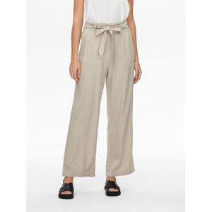 Wijde broek met hoge taille JDY. Linnen materiaal. Maten 44 FR - 42 EU. Beige kleur