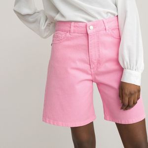 Short met 5-pockets LA REDOUTE COLLECTIONS. Katoen materiaal. Maten 44 FR - 42 EU. Roze kleur