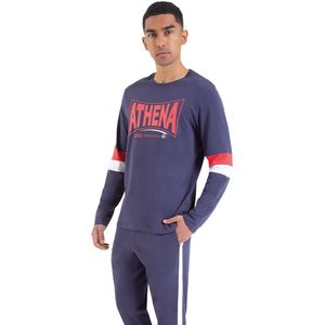 Pyjama groot logo ATHENA. Katoen materiaal. Maten XXL. Blauw kleur