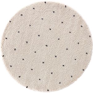 Rond tapijt met stippen in berber stijl, Ava LA REDOUTE INTERIEURS. Polypropyleen materiaal. Maten diameter 160 cm. Wit kleur