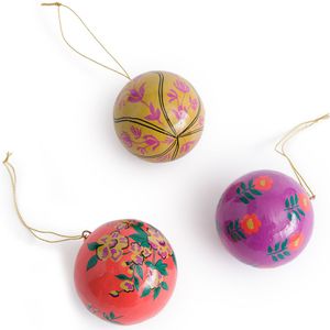 Set van 3 bedrukte kerstballen, Caspar LA REDOUTE INTERIEURS. Plastic materiaal. Maten één maat. Multicolor kleur