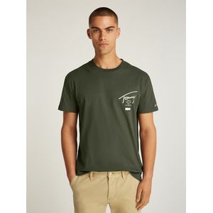 T-shirt met ronde hals signature TOMMY JEANS. Katoen materiaal. Maten S. Groen kleur