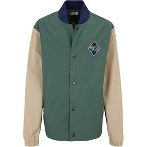 FILA - Vest - Groen - Katoen - Opstaande Kraag, Lange Mouwen