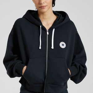 Zip-up hoodie Retro Chuck CONVERSE. Katoen materiaal. Maten M. Zwart kleur