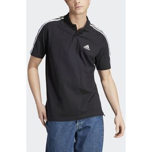 Polo met klein logo in piqué, geborduurd, Essentials ADIDAS SPORTSWEAR. Katoen materiaal. Maten XS. Zwart kleur