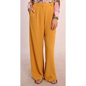 Wijde broek MOLLY BRACKEN. Polyester materiaal. Maten M. Geel kleur