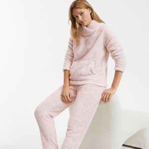 Pyjama in fleecetricot LA REDOUTE COLLECTIONS. Katoen materiaal. Maten 42/44 FR - 40/42 EU. Roze kleur