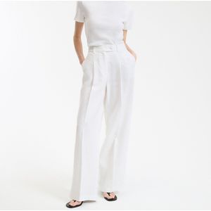 Wijde linnen broek, Signature Josepha LA REDOUTE COLLECTIONS. Linnen materiaal. Maten 38 FR - 36 EU. Wit kleur