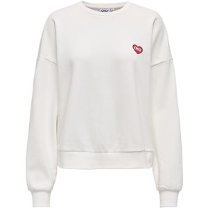 Sweater met ronde hals ONLY. Katoen materiaal. Maten XS. Wit kleur