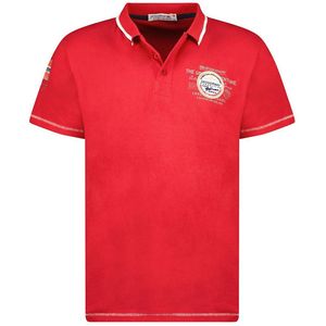 Bedrukte polo met korte mouwen Kilsvik GEOGRAPHICAL NORWAY. Katoen materiaal. Maten M. Rood kleur