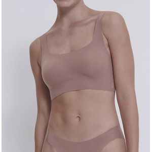 Bustier met afgeronde hals Zero Feel 2.0 SLOGGI. Polyamide materiaal. Maten L. Kastanje kleur