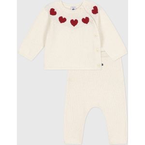 2-delig ensemble in tricot PETIT BATEAU. Katoen materiaal. Maten 3 mnd - 60 cm. Wit kleur