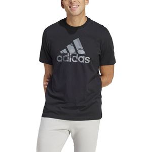 T-shirt met korte mouwen logo camo adidas Performance. Katoen materiaal. Maten XXL. Zwart kleur
