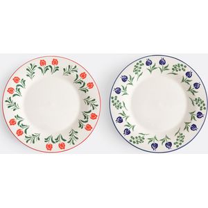 Lysor - Set van 4 Platte Borden - Porselein - Multicolor