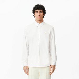 Hemd regular fit in effen premium katoen LACOSTE. Katoen materiaal. Maten 2XL (45/46). Wit kleur