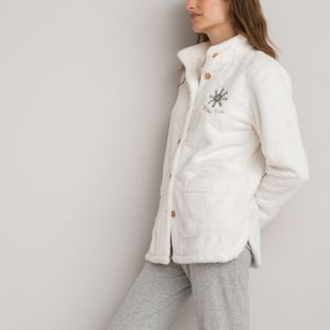 Pyjamajasje, fleece tricot, sherpa effect LA REDOUTE COLLECTIONS. Polyester materiaal. Maten 46/48 FR - 44/46 EU. Beige kleur