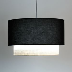 Hanglamp / Dubbele lampenkap Ø50 cm, Dolkie LA REDOUTE INTERIEURS. Tergal materiaal. Maten één maat. Zwart kleur