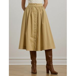 LAUREN RALPH LAUREN - Plissérok - Beige - Katoenmix