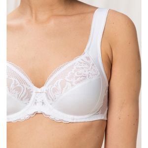 Omsluitend BH Modern lace+Cotton TRIUMPH. Polyamide materiaal. Maten 110E FR - 95E EU. Wit kleur