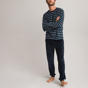 Pyjama in fluweel LA REDOUTE COLLECTIONS. Katoen materiaal. Maten XXL. Blauw kleur