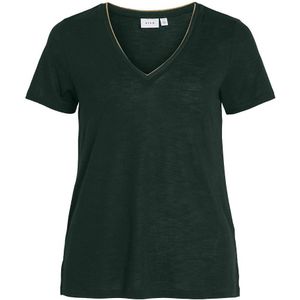 T-shirt in jersey, kraag met glanzend effect VILA. Viscose materiaal. Maten L. Groen kleur