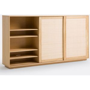 Palano - TV-meubel - Eikenhout - Rieten Deuren