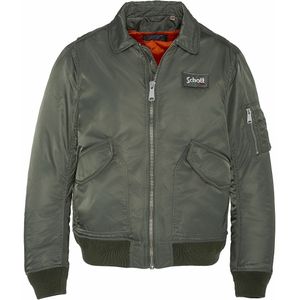 Jasje in bomber stijl, klassiek 210 100 SCHOTT. Polyamide materiaal. Maten S. Groen kleur