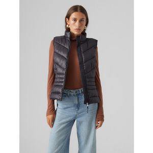 Bodywarmer met opstaande kraag VERO MODA. Polyamide materiaal. Maten XS. Zwart kleur