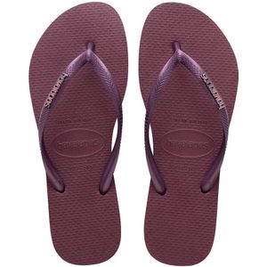 Slippers Slim Logo Metallic HAVAIANAS. Rubber materiaal. Maten 37/38. Violet kleur