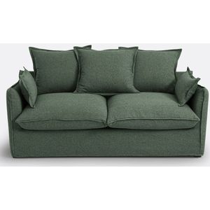 Canapé convertible H14 cm, polyester, Odna LA REDOUTE INTERIEURS. Polyester materiaal. Maten 3-zit. Groen kleur